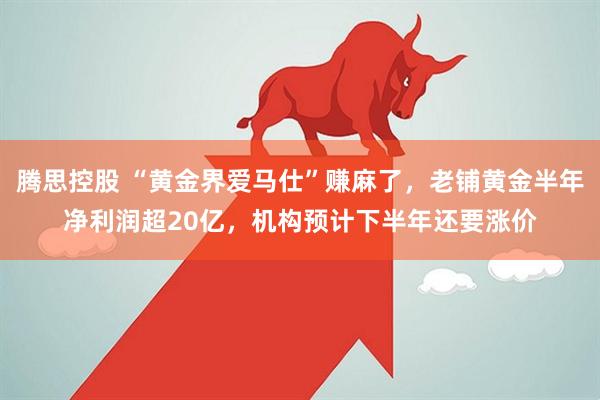 腾思控股 “黄金界爱马仕”赚麻了，老铺黄金半年净利润超20亿，机构预计下半年还要涨价